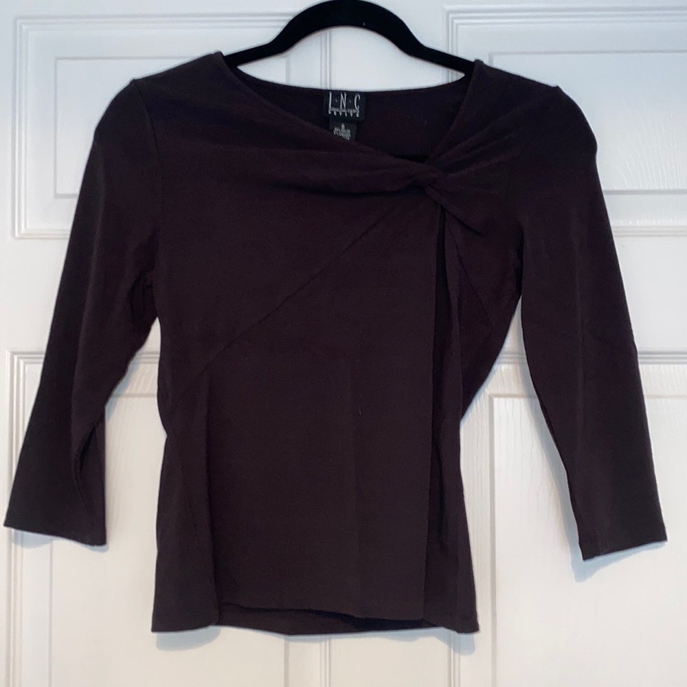 INC chocolate brown shirt